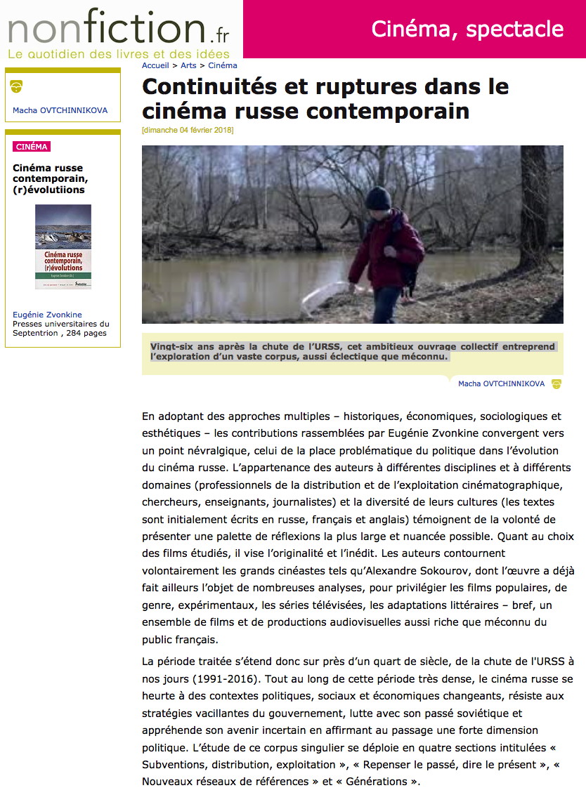 Continuités et ruptures dans le cinéma russe contemporain.